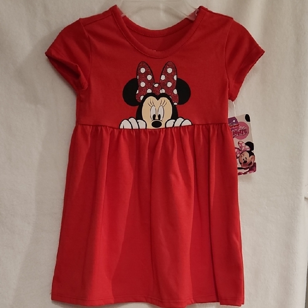 Red Minnie Mouse Kids Casual Dress